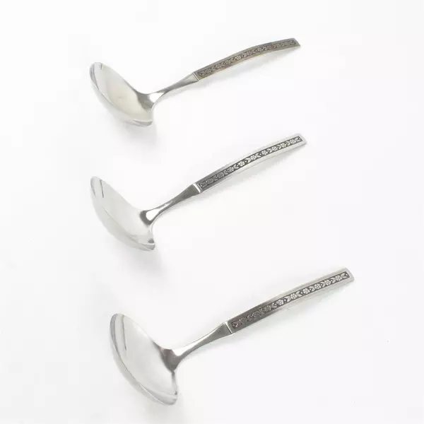 Lot of 3 Oneida Phoenix 7.5" Stainless Gravy Spoon Ladles Glossy