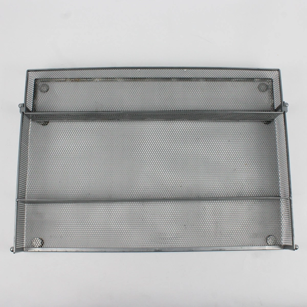 Silver Metal Desk Organizer with separate insert tray, 9" x 16.4"