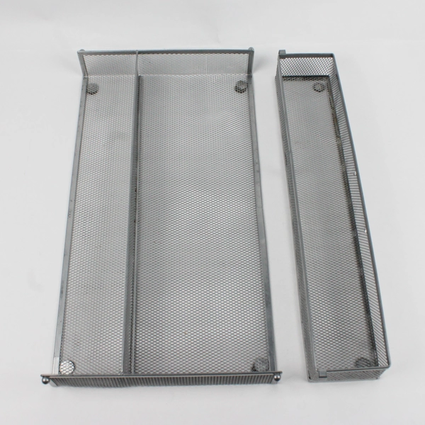 Silver Metal Desk Organizer with separate insert tray, 9" x 16.4"