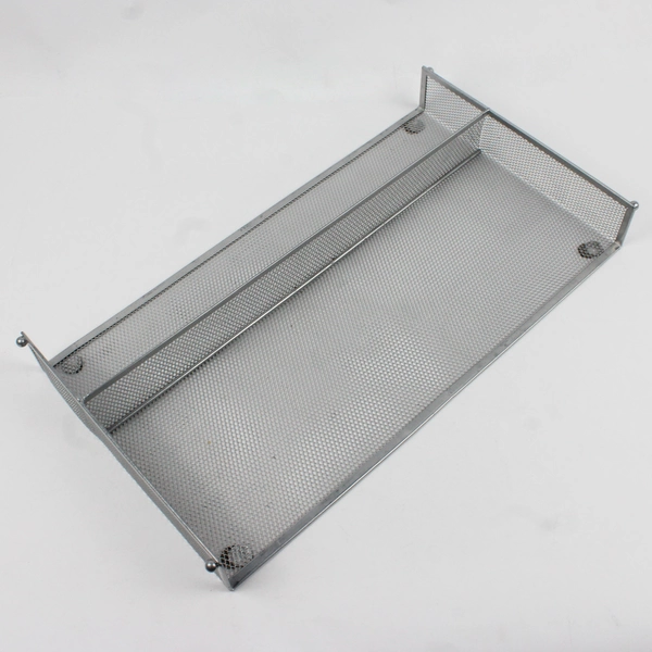 Silver Metal Desk Organizer with separate insert tray, 9" x 16.4"