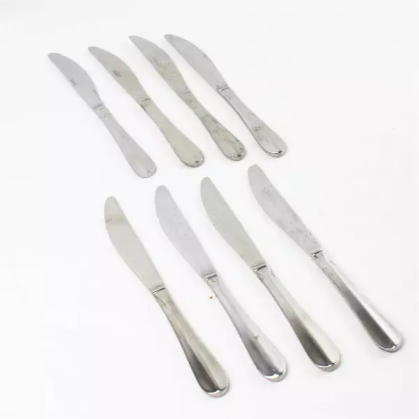 Set of 8 Cambridge Silver Aurora Modern Solid Dinner Knives 9.25"