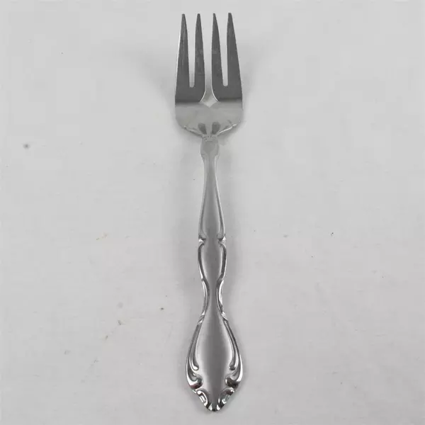 Set of 5 Oneida Satin Cantata Serving Forks USA Made 8.5"