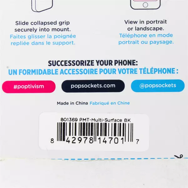 PopSockets PopMount Multi-Surface Mount with PopGrip Black