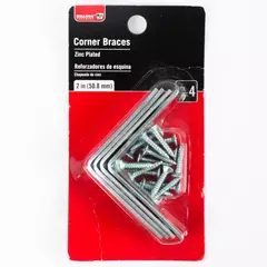 4 Pack of Bulldog Hardware Corner Braces Zinc Plated 2"