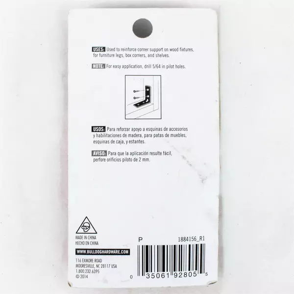 4 Pack of Bulldog Hardware Corner Braces Zinc Plated 2"