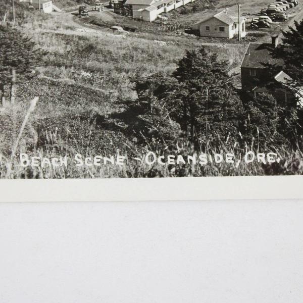 Beach Scene Oceanside Oregon RPPC Postcard EKC Tillamook Coast
