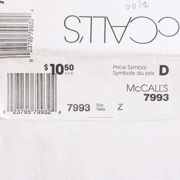 McCall's 7993 Cowboy Long Sleeve Shirt Patterns Unisex Size Z (XLG, XXL) 1995