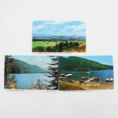 Lot Of 3 Mt. St. Helens Postcards Pre Eruption Lake Merwin Spirit Lake Longview 