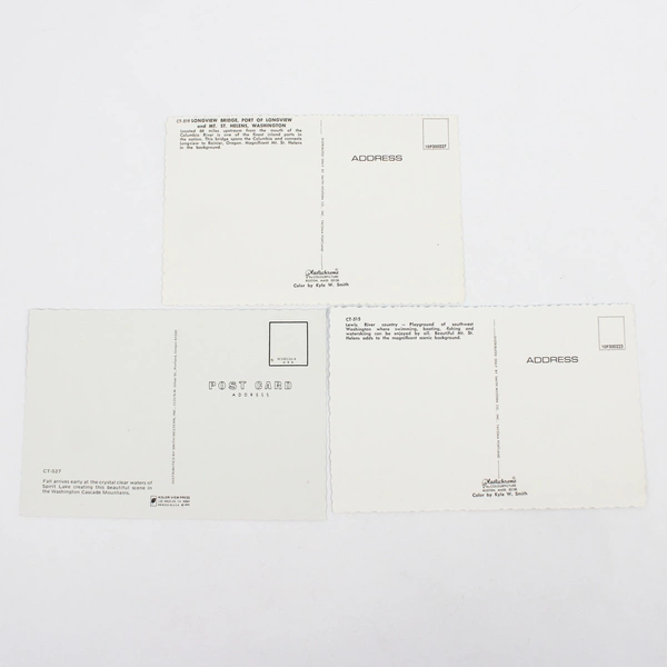 Lot Of 3 Mt. St. Helens Postcards Pre Eruption Lake Merwin Spirit Lake Longview 