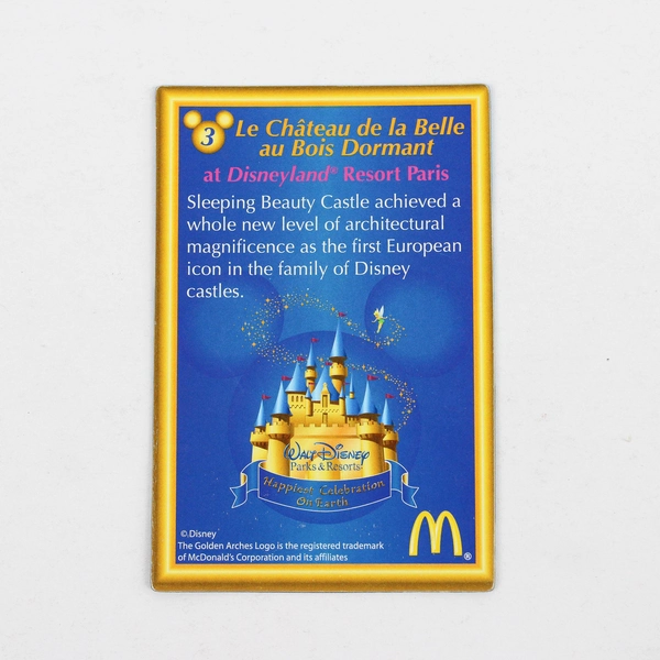 McDonalds Lenticular Trading Card #3 Sleeping Beauty Castle Disneyland Paris
