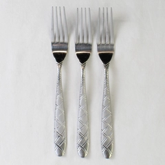 Lot of 3 Cambridge Silver Jasmine Sand Pattern Dinner Forks 8.25" Stainless Rare