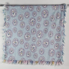 Unbranded No-Sew Fleece Tie Blanket Pastel Colors W/ Snowmen 41" x 52"