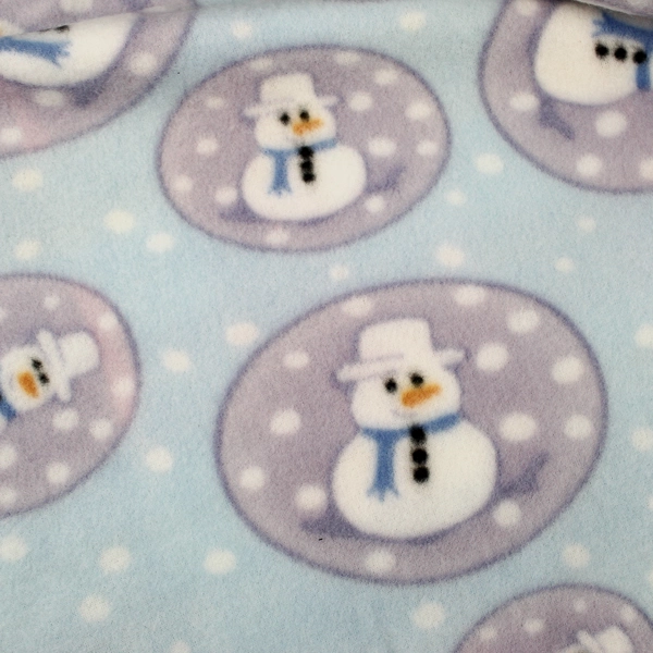 Unbranded No-Sew Fleece Tie Blanket Pastel Colors W/ Snowmen 41" x 52"