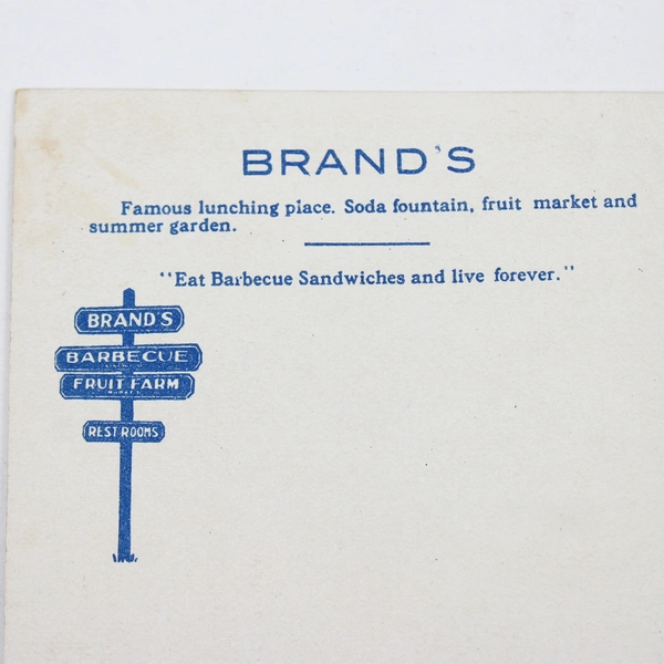 Brands Barbeque Fruit Farm Pacific Highway Postcard Roseburg Oregon Teich