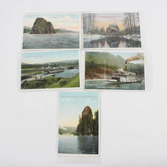 Lot Of 5 Vintage Columbia River Gorge Oregon Postcards JK Gill Company Steamboat