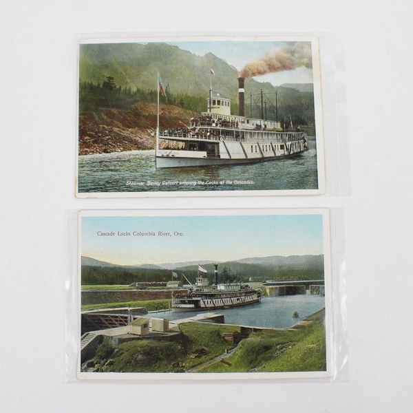 Lot Of 5 Vintage Columbia River Gorge Oregon Postcards JK Gill Company Steamboat