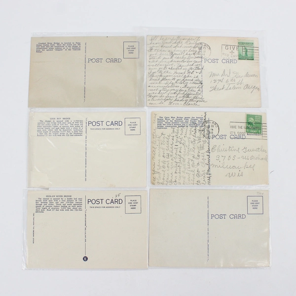 Lot Of 6 Vintage Oregon Bridge Postcards Rogue Siuslaw Santiam Crooked Coos