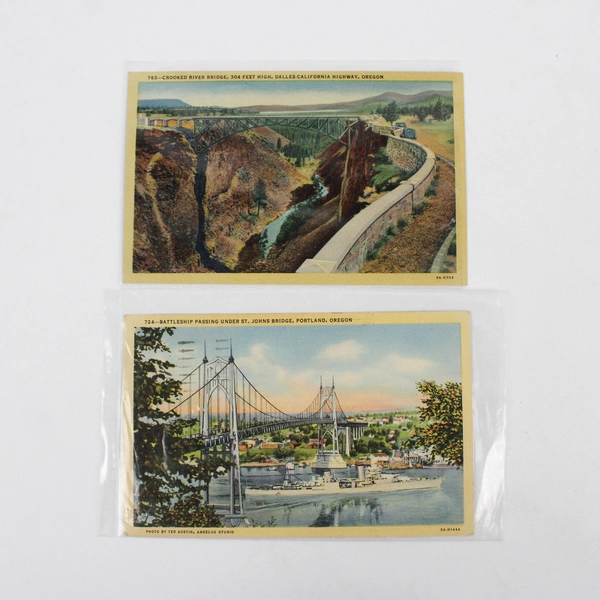 Lot Of 6 Vintage Oregon Bridge Postcards Rogue Siuslaw Santiam Crooked Coos