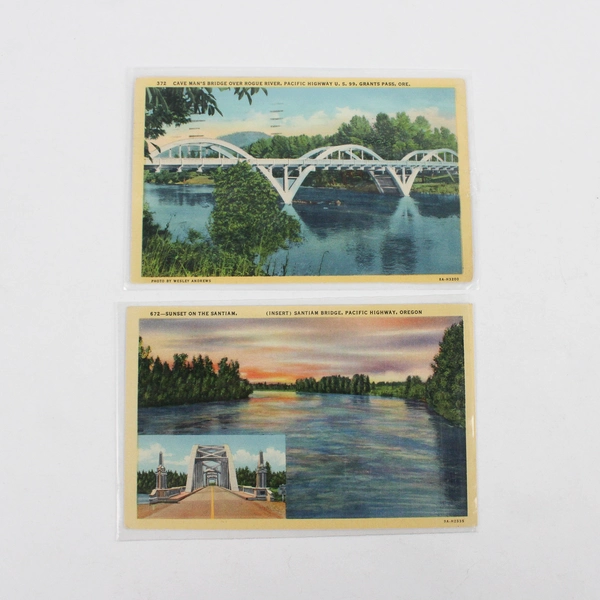 Lot Of 6 Vintage Oregon Bridge Postcards Rogue Siuslaw Santiam Crooked Coos