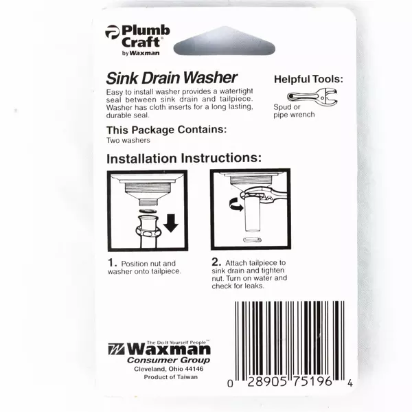 Waxman Sink Drain Washer 75-196 Sealed Package