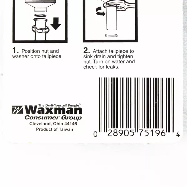 Waxman Sink Drain Washer 75-196 Sealed Package