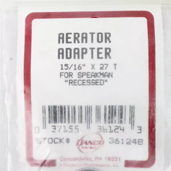 Danco 36124B 15/16 x 27 Thread Aerator Adapter for Speakman