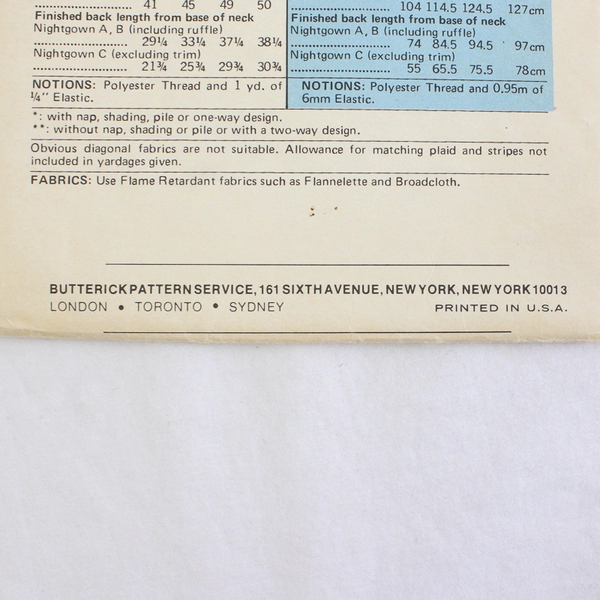 Vintage Butterick Easy 5067 Children's Nightgown Patterns Girls Size 4