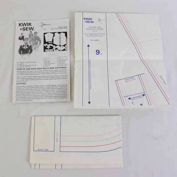 Kwik Sew Kerstin Martensson 1604 Western Shirt Pattern Men Chest Sz 42-44-46-48