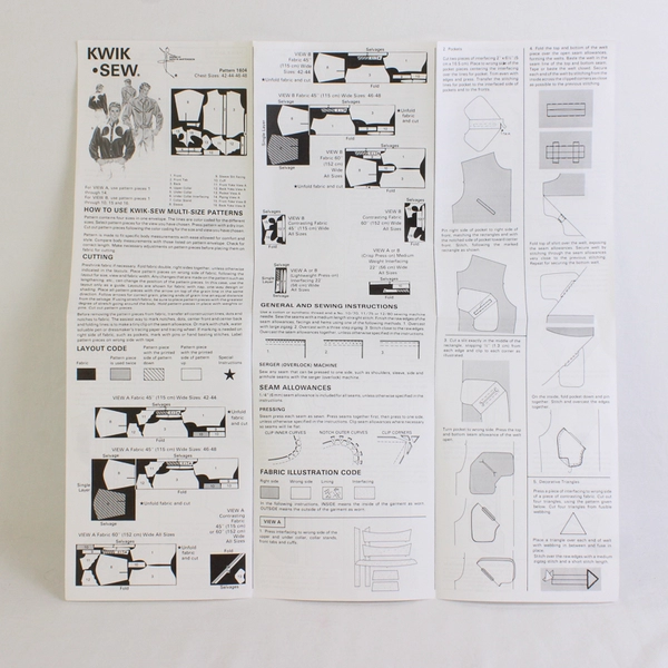 Kwik Sew Kerstin Martensson 1604 Western Shirt Pattern Men Chest Sz 42-44-46-48