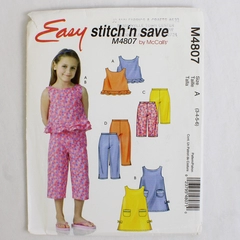 McCall's Easy M4807 Top & Bottom Patterns Childs/Girls Size A (3-4, 5-6) 2005