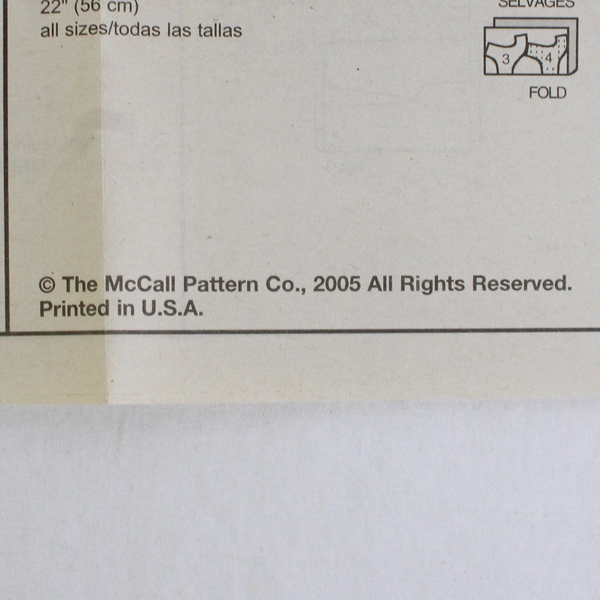 McCall's Easy M4807 Top & Bottom Patterns Childs/Girls Size A (3-4, 5-6) 2005