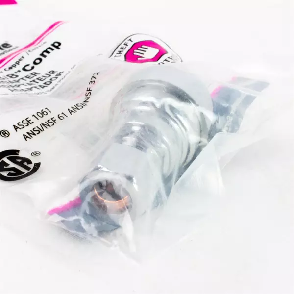 Shark Bite 1/2 Inch (3/8 Inch OD) Compression Adapter, Push To Connect Brass