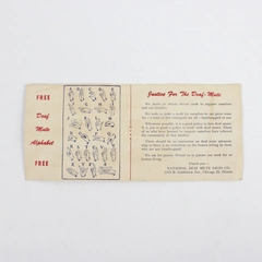 National Deaf Mute Sales Co Ink Blotter Sign Language Alphabet 1954 55 Calendar