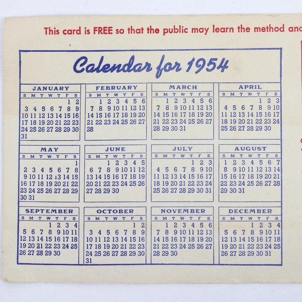 National Deaf Mute Sales Co Ink Blotter Sign Language Alphabet 1954 55 Calendar