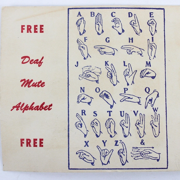 National Deaf Mute Sales Co Ink Blotter Sign Language Alphabet 1954 55 Calendar