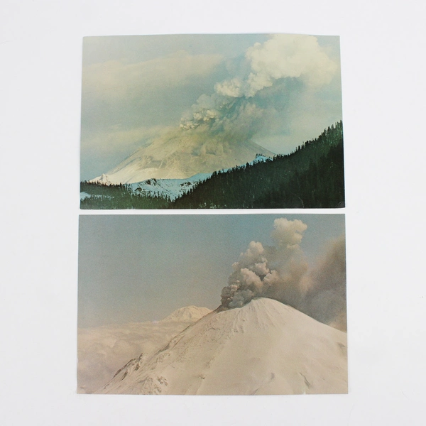 Set Of 2 Mt. St. Helens March 1980 Volcano Eruption Oversized Postcards
