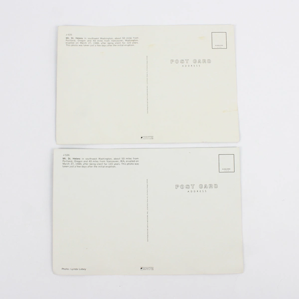 Set Of 2 Mt. St. Helens March 1980 Volcano Eruption Oversized Postcards