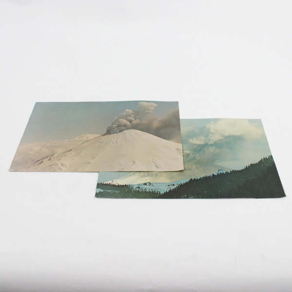 Set Of 2 Mt. St. Helens March 1980 Volcano Eruption Oversized Postcards