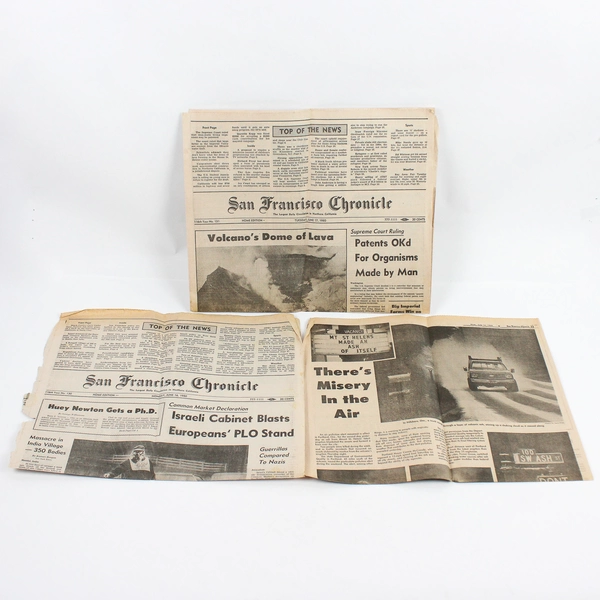 Lot of 3 Mt. St. Helens Newspaper Clippings Eruption 1980 SF Chronicle