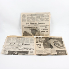 Lot of 3 Mt. St. Helens Newspaper Clippings Eruption 1980 SF Chronicle