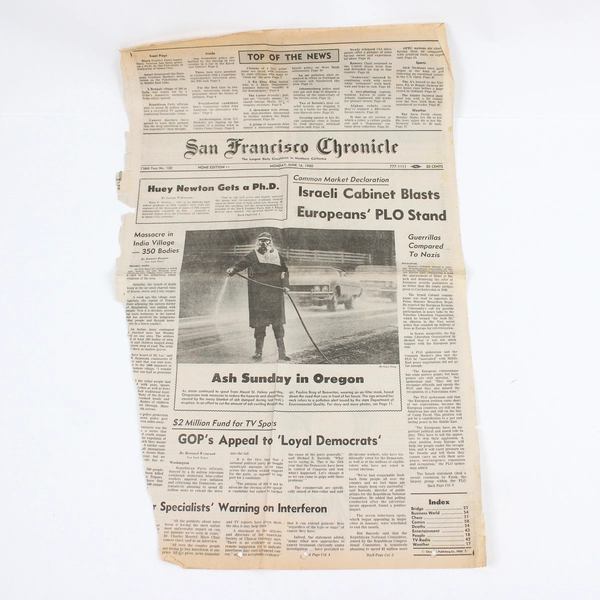 Lot of 3 Mt. St. Helens Newspaper Clippings Eruption 1980 SF Chronicle