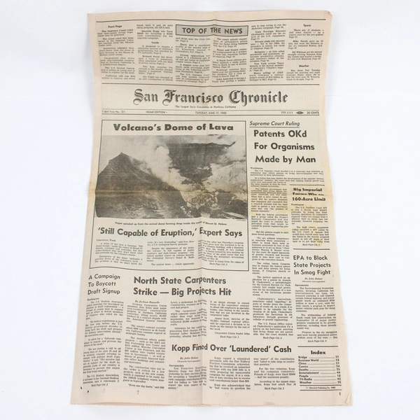 Lot of 3 Mt. St. Helens Newspaper Clippings Eruption 1980 SF Chronicle