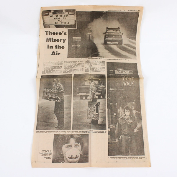 Lot of 3 Mt. St. Helens Newspaper Clippings Eruption 1980 SF Chronicle