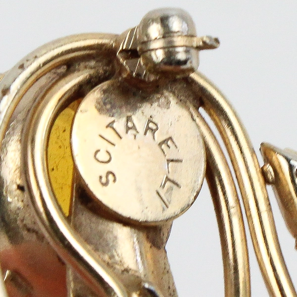 Vintage Scitarelli By Phyllis Gold Tone Swan Rhinestone Brooch