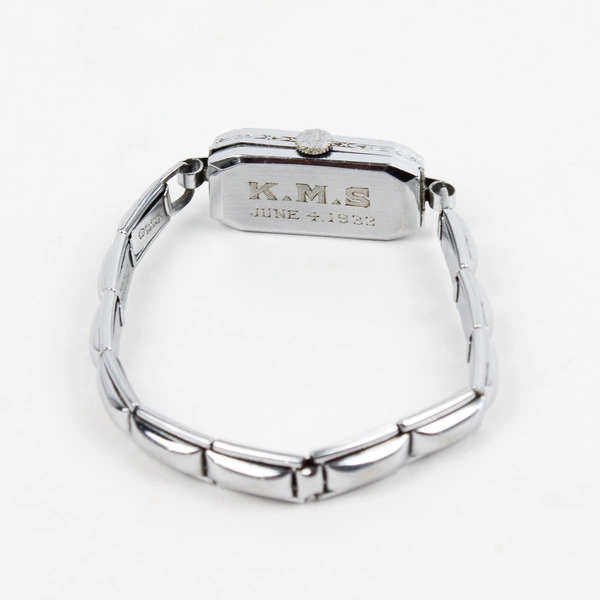 Vintage 1933 Bulova Ladies Art Deco Silver-Tone Wristwatch Parts or Repair