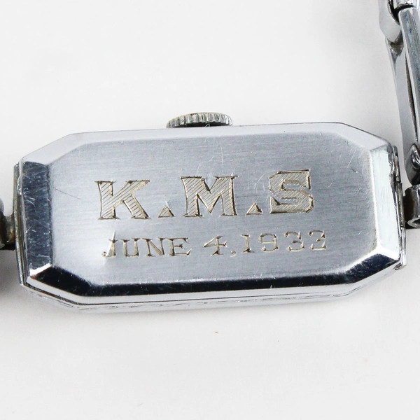 Vintage 1933 Bulova Ladies Art Deco Silver-Tone Wristwatch Parts or Repair