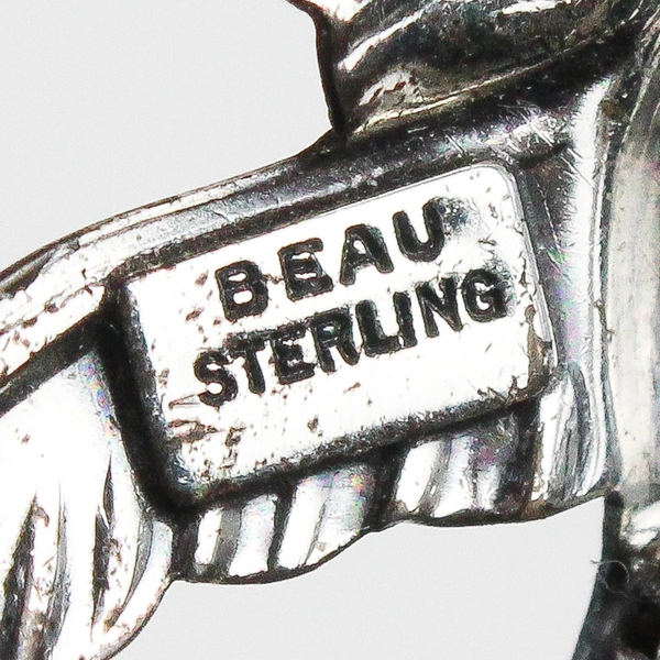 Vintage Beau Sterling Silver Flying Seagulls Brooch