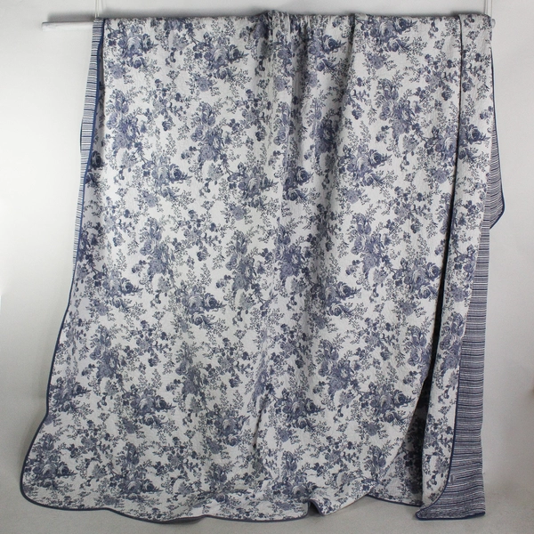 Sunham Bedding Blue/White Floral California King Bedspread 100% Cotton 111"x121"