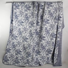 Sunham Bedding Blue/White Floral California King Bedspread 100% Cotton 111"x121"