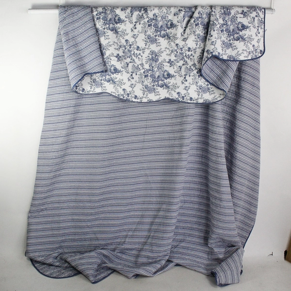 Sunham Bedding Blue/White Floral California King Bedspread 100% Cotton 111"x121"